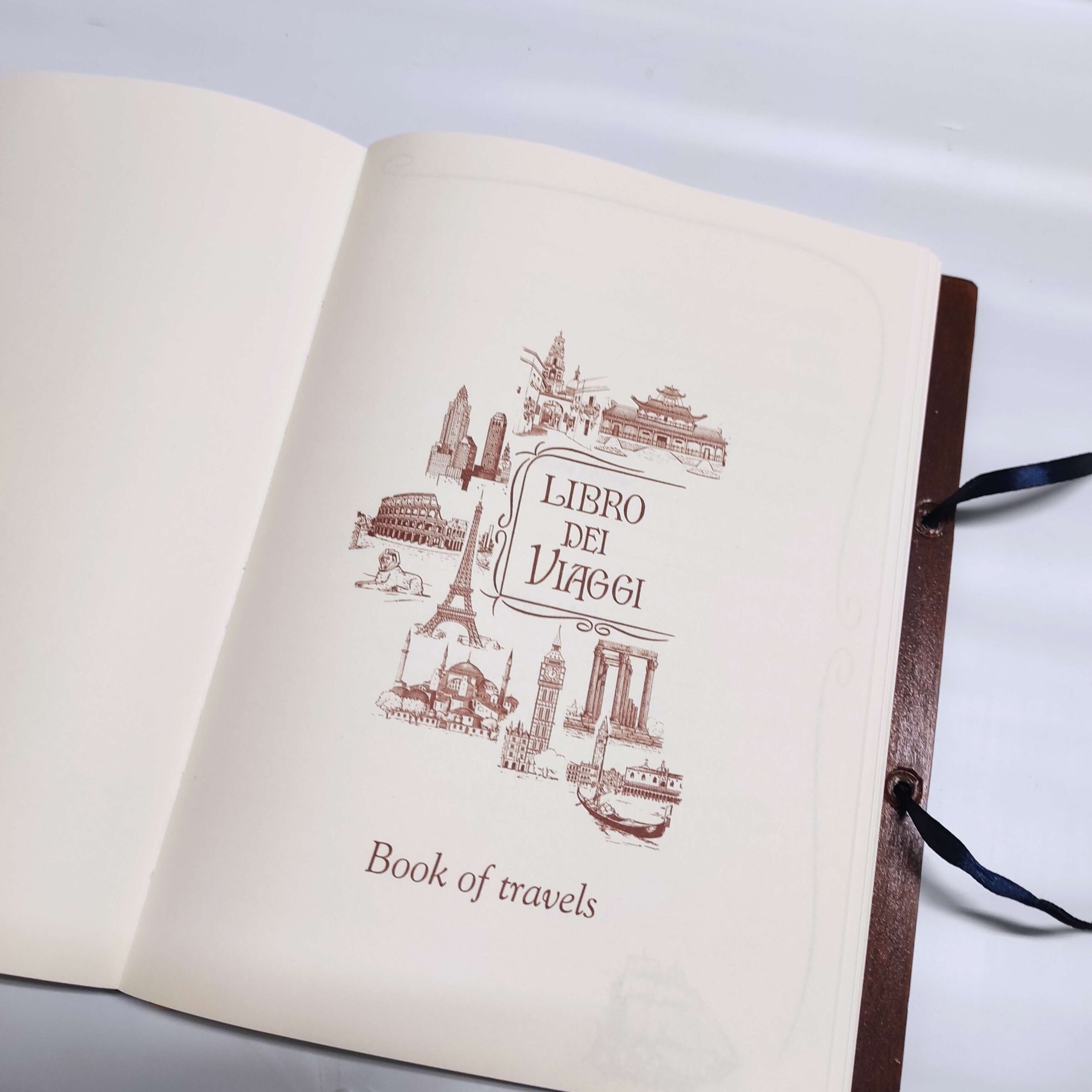 Diario di viaggio realizzato a mano in legno personalizzato libro del  viaggiatore handmade in Italy - Coins&More