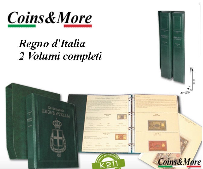 Binder Album For The Paper Money Of The Kingdom Of Italy From 1878 To 1946  2 Volumes - Coins&More