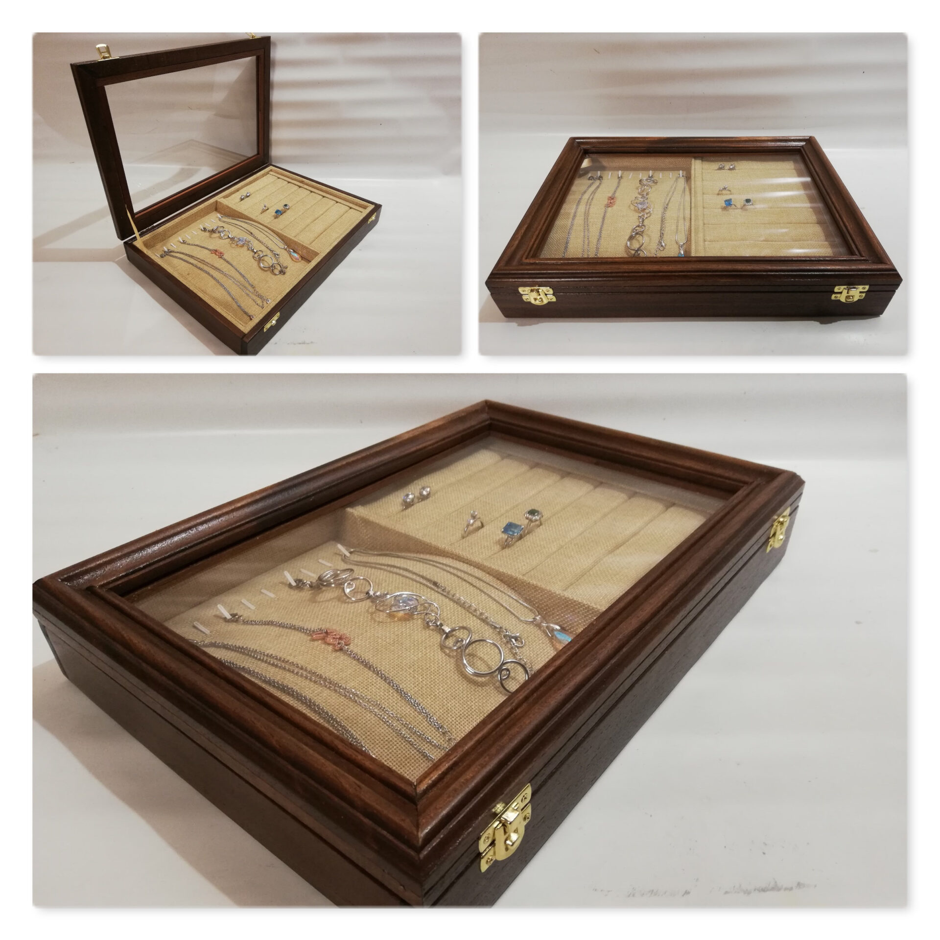 Cofanetto in legno per gioielli , scatola portagioie realizzata a mano  personalizzabile espositore per gioielleria - Coins&More